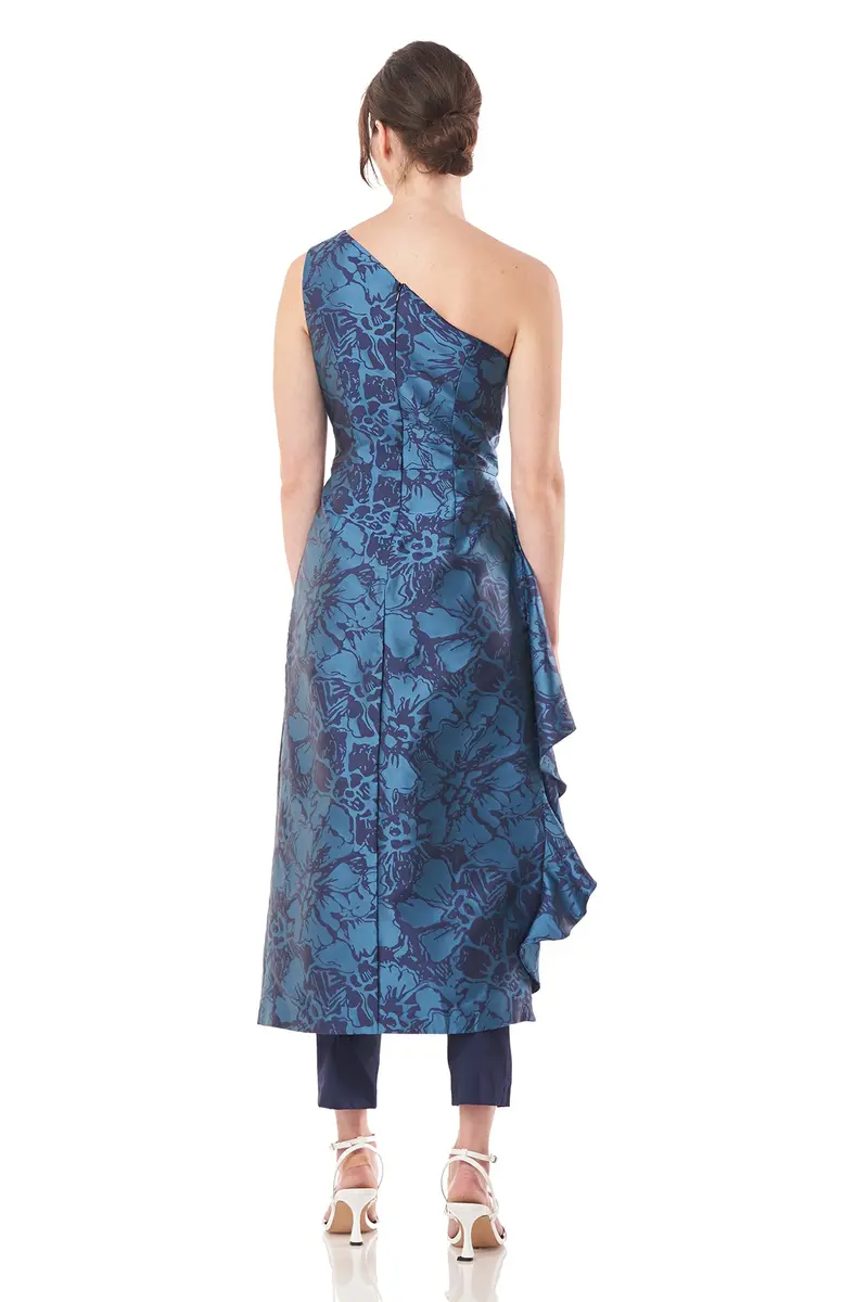 Monet-Inspired Pleated One-Shoulder Jumpsuit