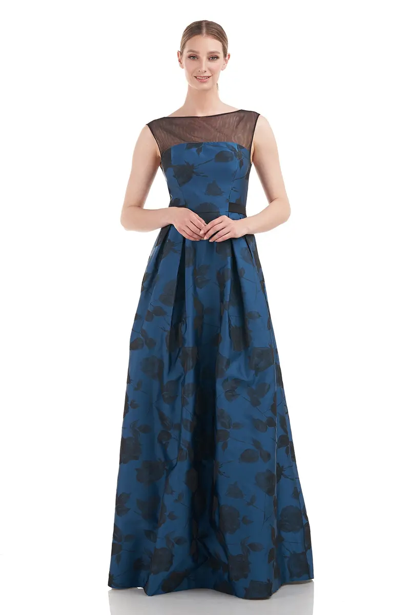 Monique Two-Tone Fit-and-Flare Gown