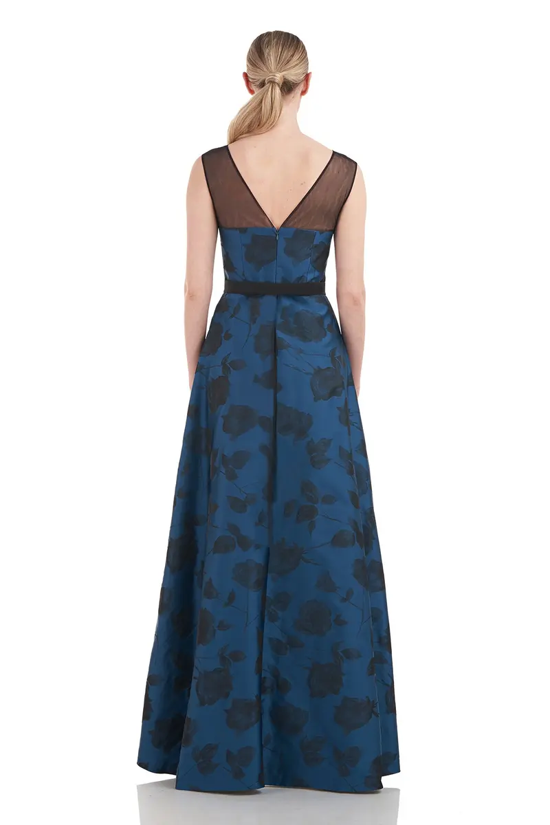 Monique Two-Tone Fit-and-Flare Gown