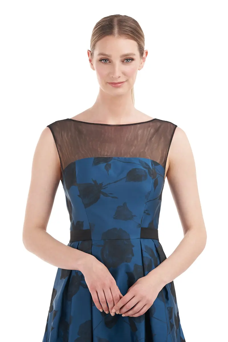 Monique Two-Tone Fit-and-Flare Gown