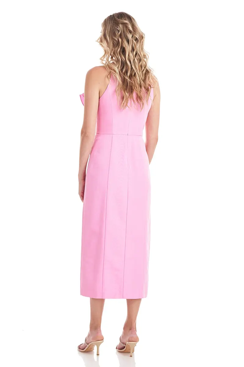 Nellie Pink Ruffle Cocktail Dress