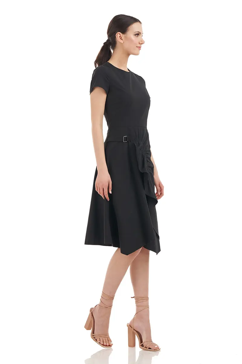 Noa Minimalist Stretch Poplin Knee-Length Dress
