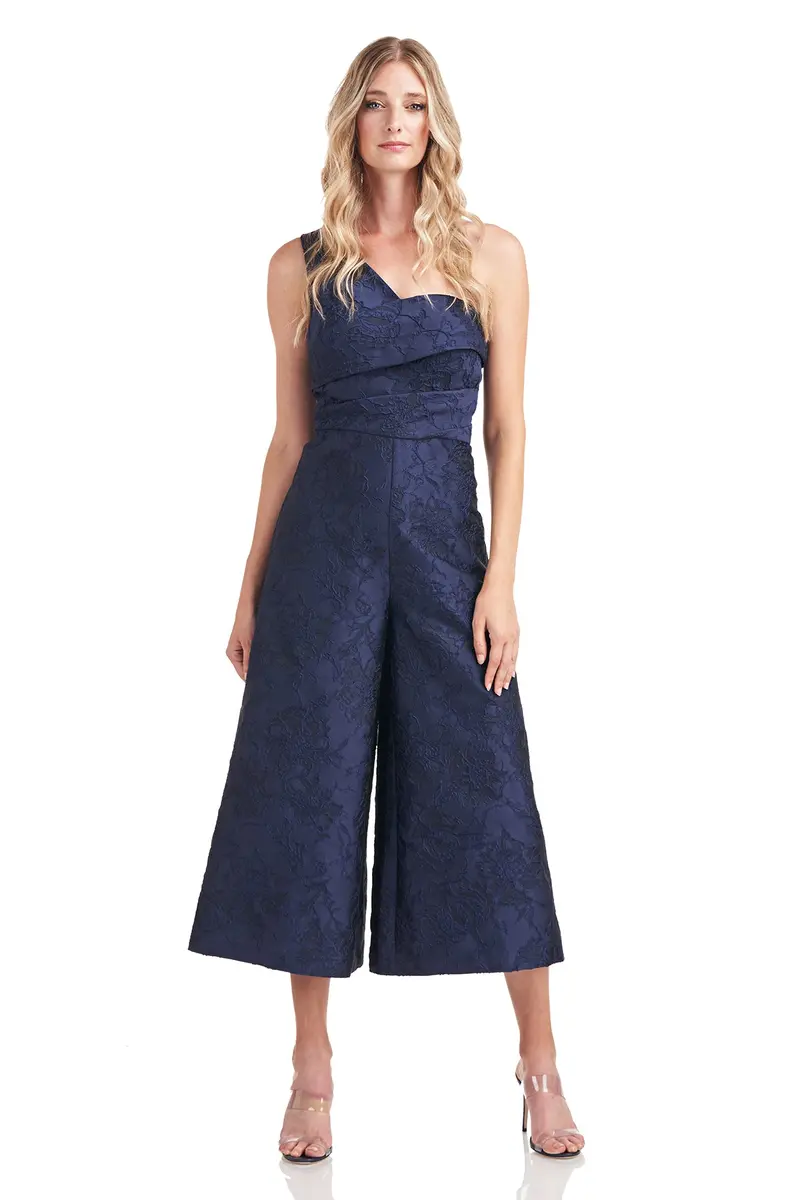 Pandora Textured Jacquard One-Shoulder Jumpsuit