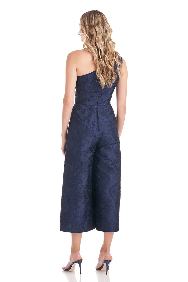 Pandora Textured Jacquard One-Shoulder Jumpsuit
