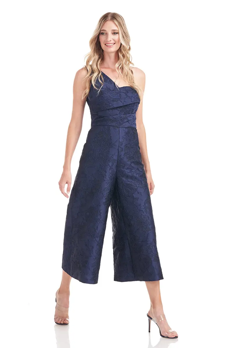 Pandora Textured Jacquard One-Shoulder Jumpsuit