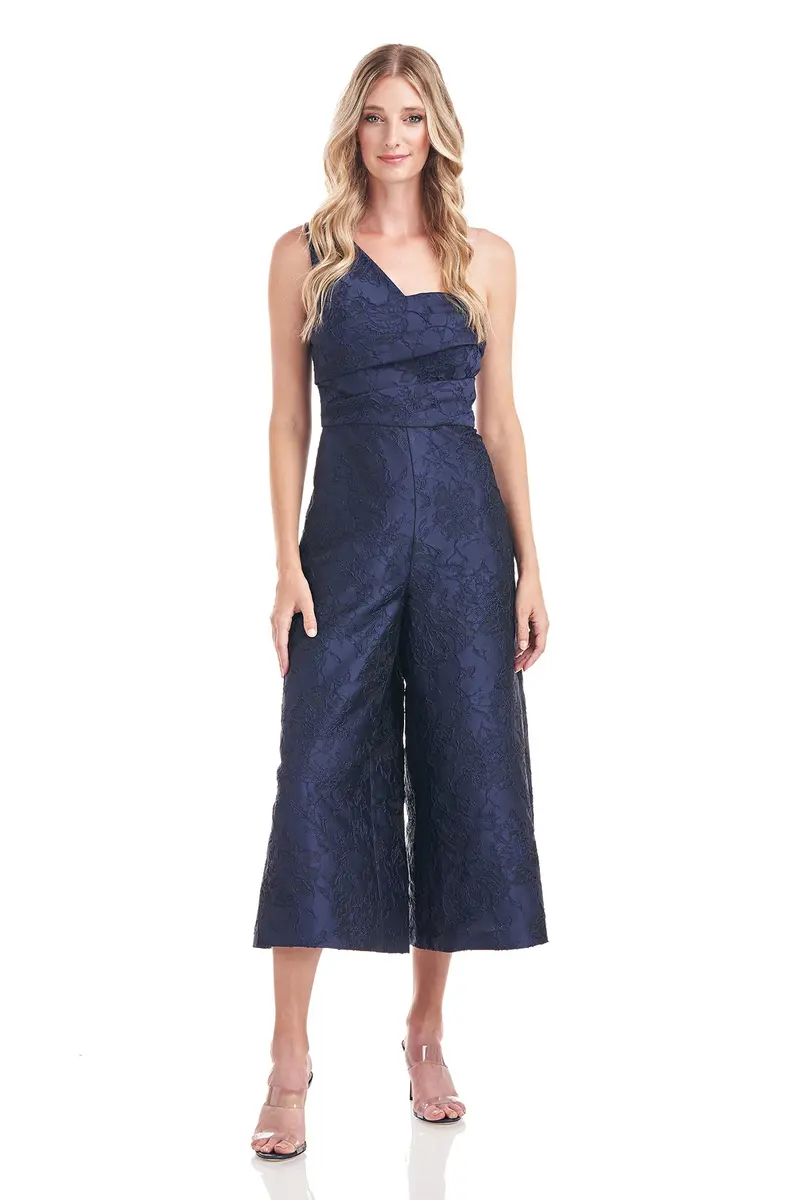 Pandora Textured Jacquard One-Shoulder Jumpsuit