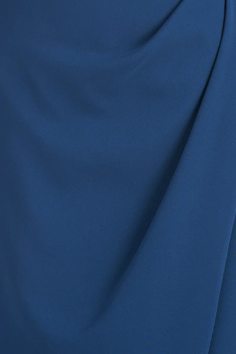 Portrait-Neckline Stretch Crepe Walk-Thru Jumpsuit