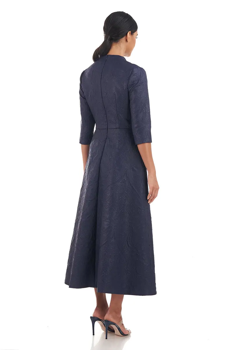 Rhodes Baroque Jacquard V-Neck Jumpsuit