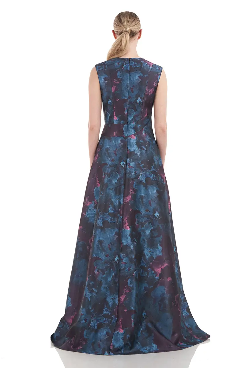 Sidney Two-Tone Jacquard Jumpsuit with Flared Pants 2