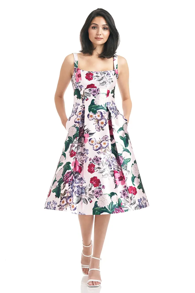 Sylvia Empire Waist Floral Dress with Pockets