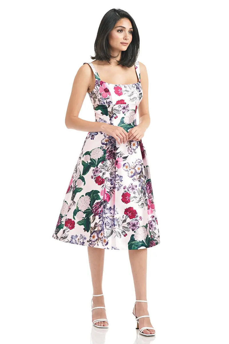 Sylvia Empire Waist Floral Dress with Pockets