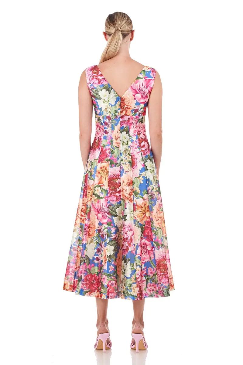 Vintage Rose Metallic Organza Tea-Length Dress 2